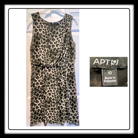Apt. 9 dress - animal leopard print - black tan - size 10 - never worn - Picture 2 of 10